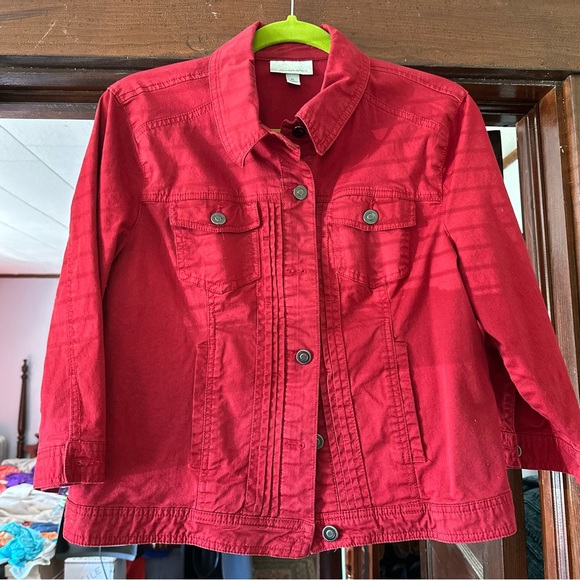 Dress Barn Jackets & Coats Barn Red Denimstyle Cropped Layering